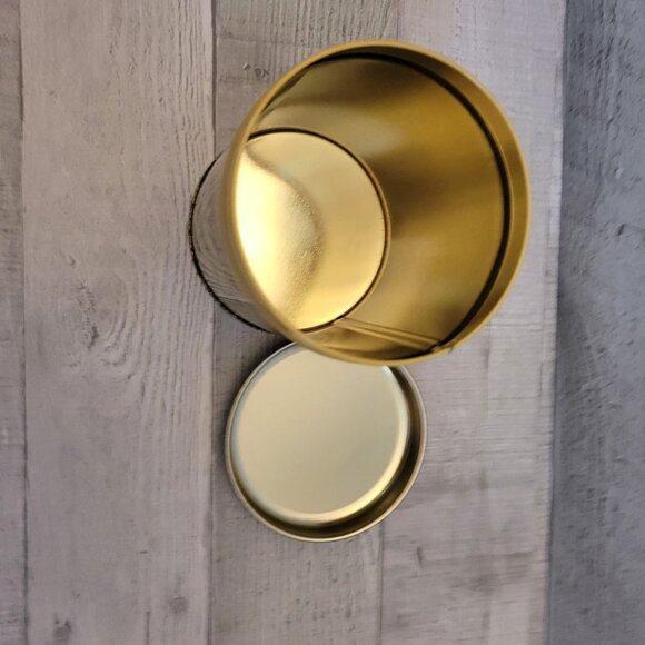 Vintage Floral Tin Canister With Copper Lid Daffodil & Daisy Design 4.5" Tall De - Picture 4 of 6